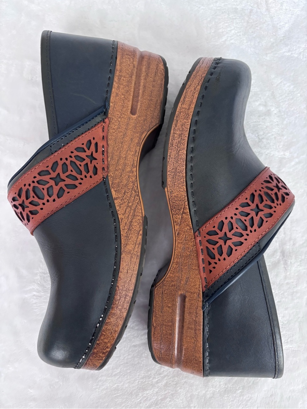 DANSKO Pavan Navy Full Grain Leather Professional Slip-On Clog--EUC--11 - Picture 8 of 15